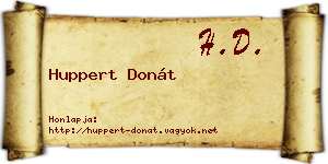 Huppert Donát névjegykártya